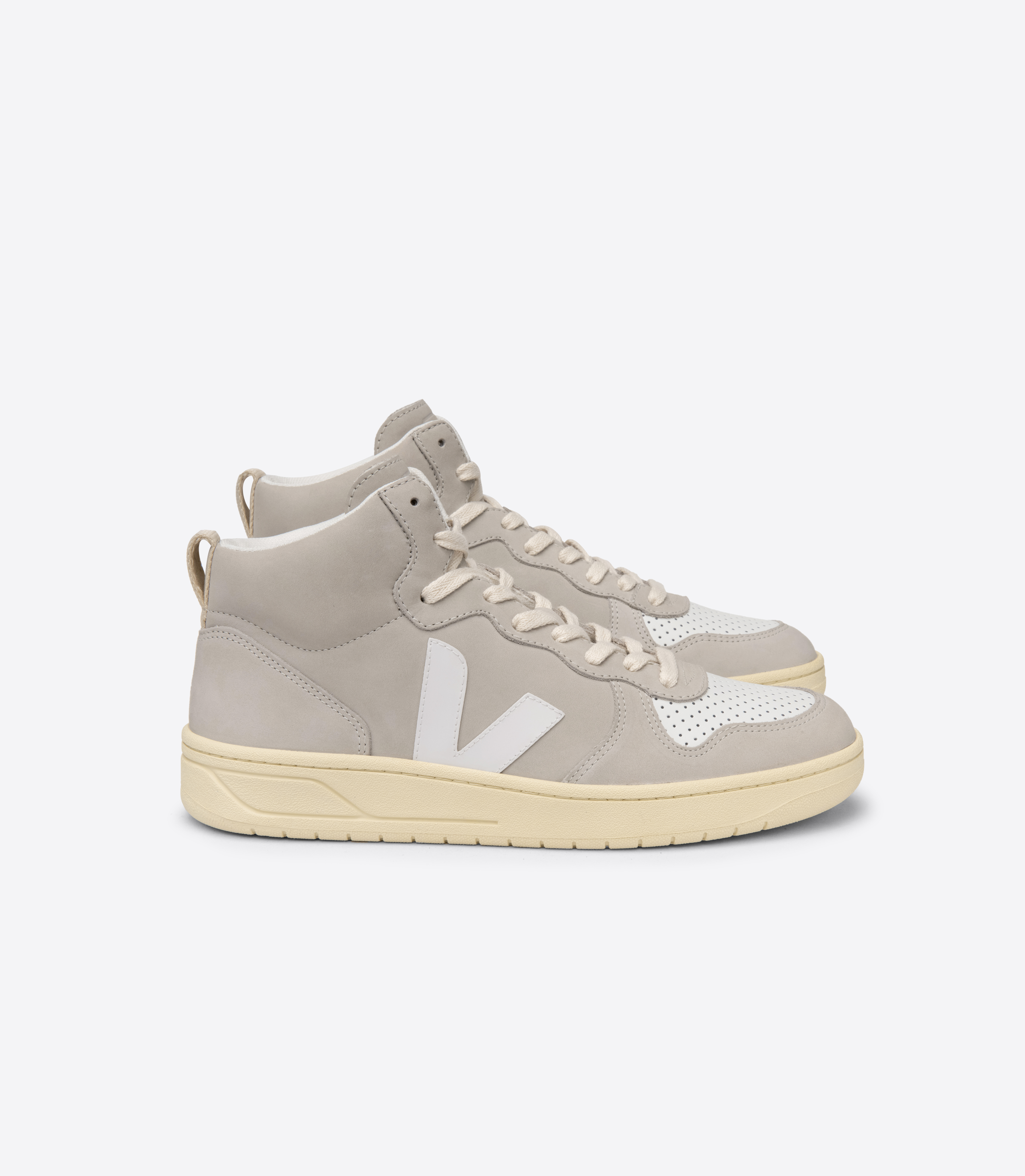 【関税込み】V-15 Sneakers - Veja - Leather - Natural White Veja Women's V-15 Leather White Natural High Top Sneakers