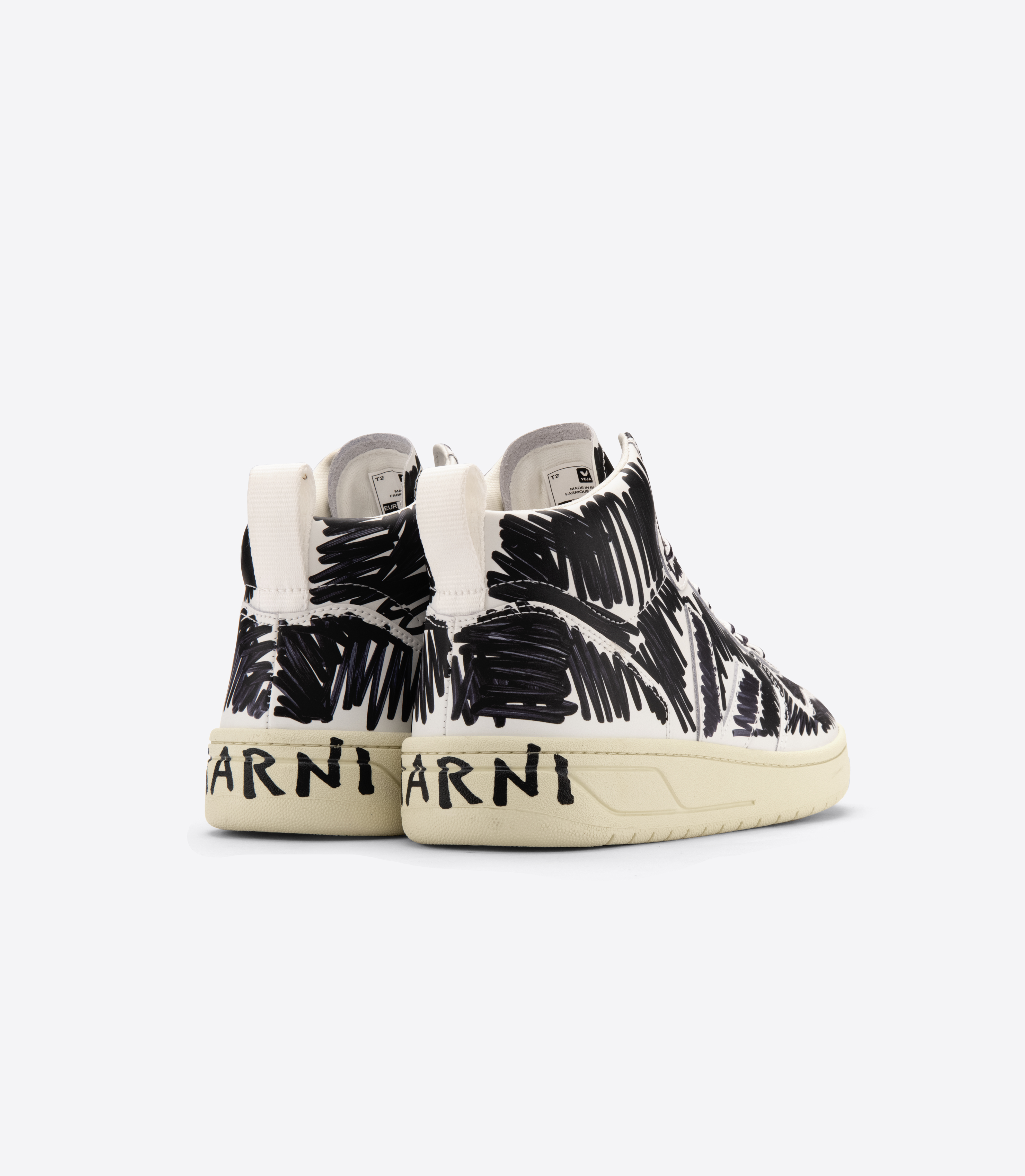 39/40★SALE★2022春夏VEJAxMARNIコラボ★最新ハイトップ veja-v-15-leather-black-