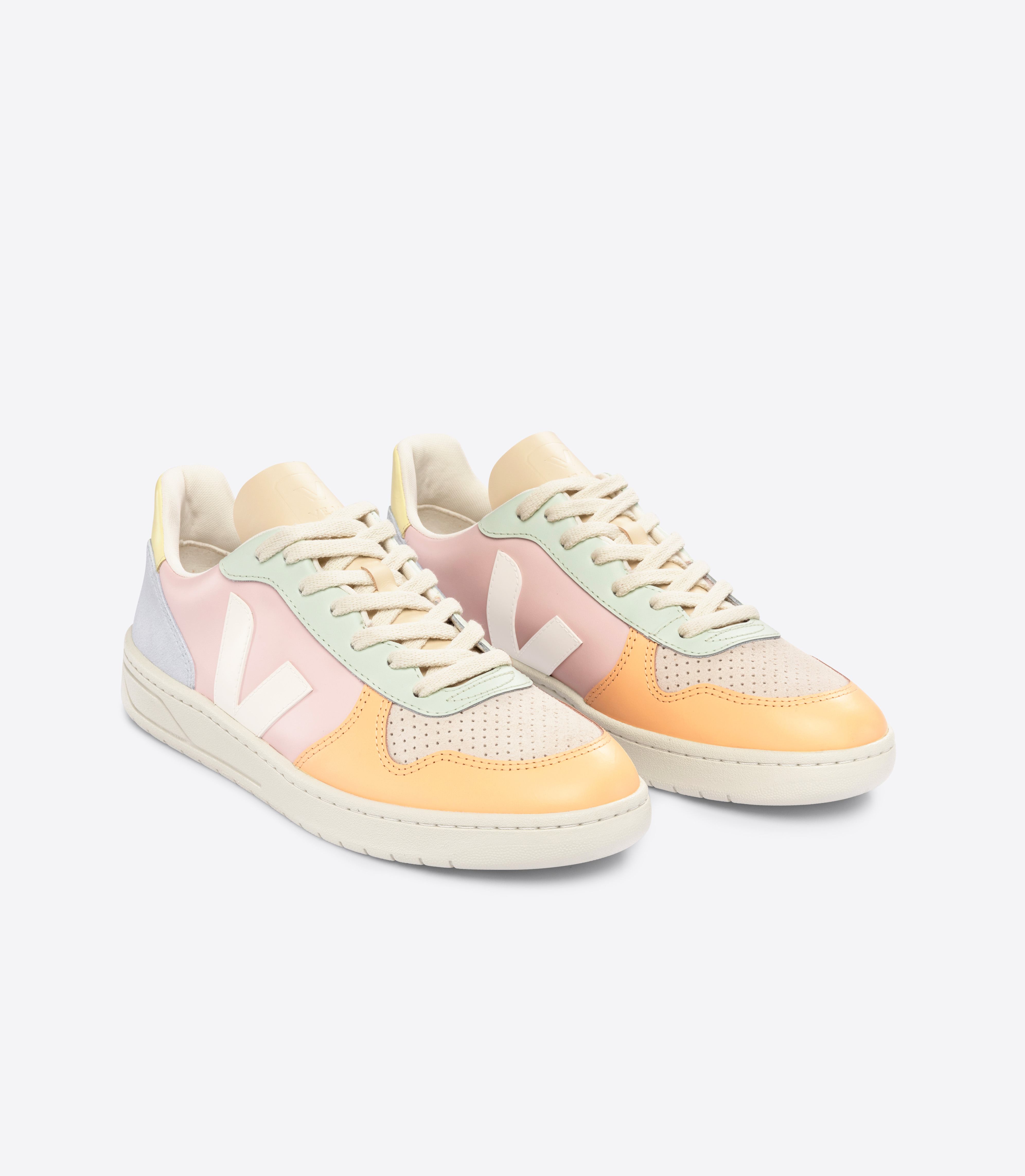 V-10 LEATHER PETALE WHITE MULTICO | VEJA