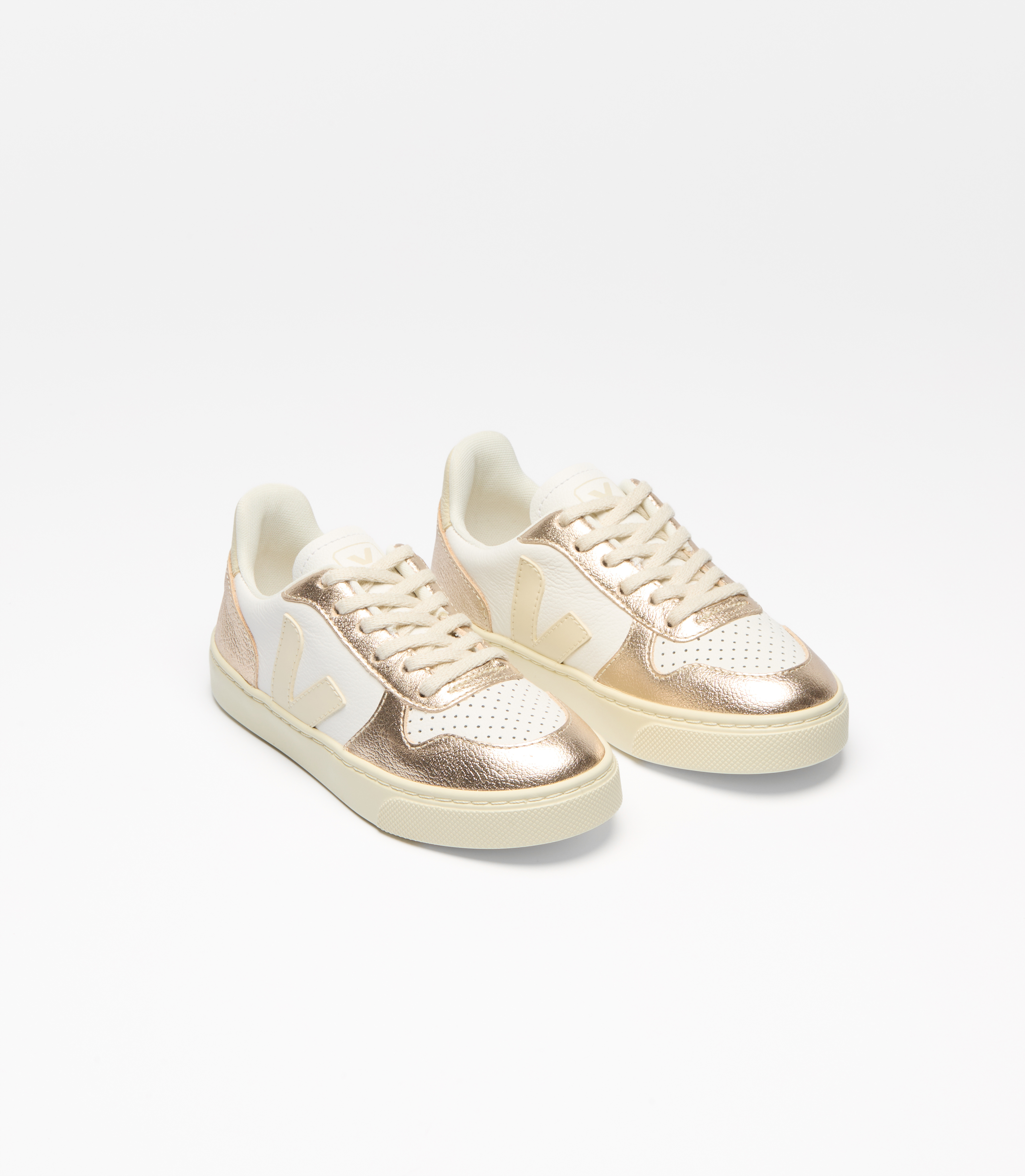 V-10 LEATHER WHITE CALCAIRE PLATINE | VEJA