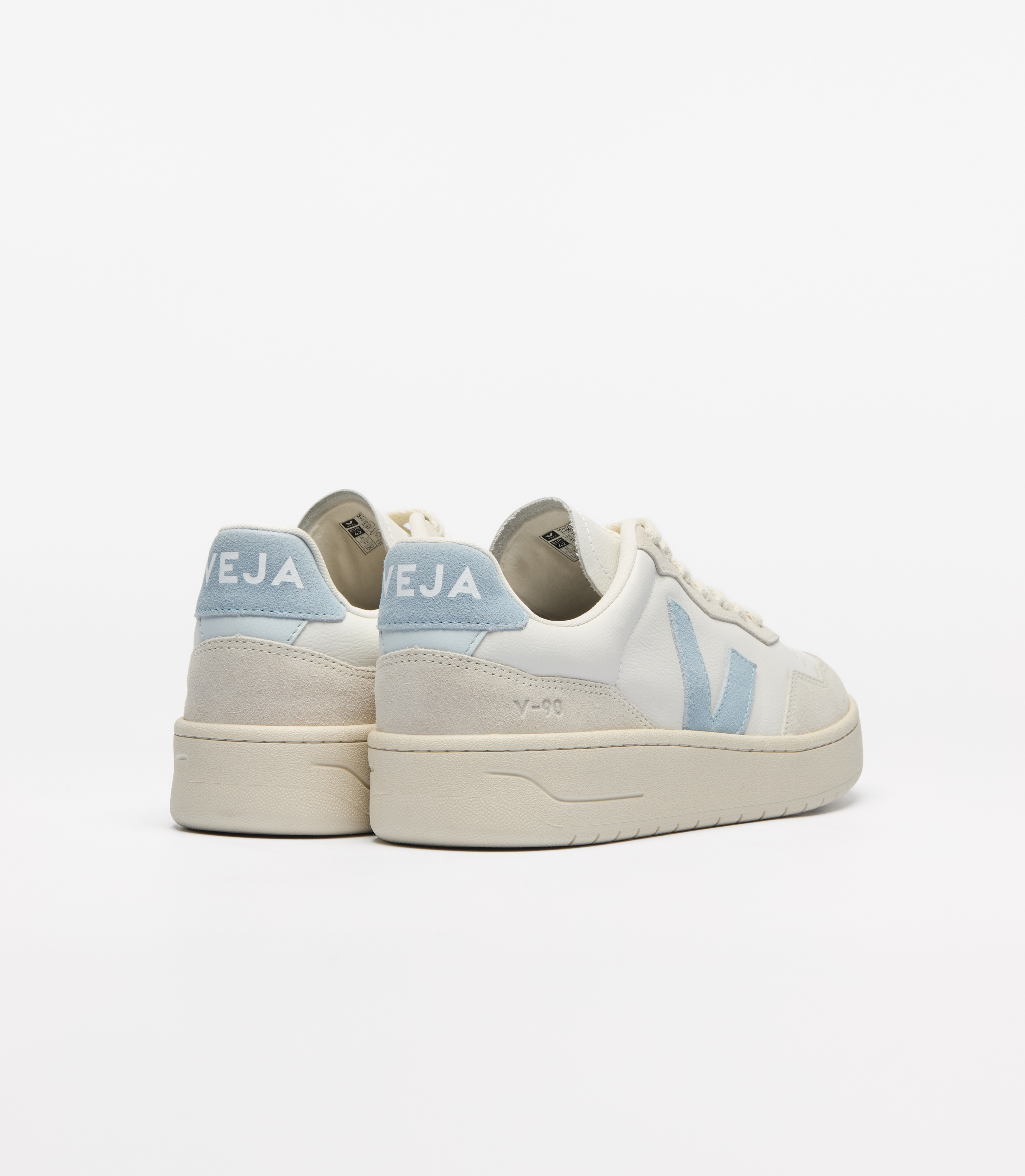 V-90 LEATHER WHITE STEEL | VEJA