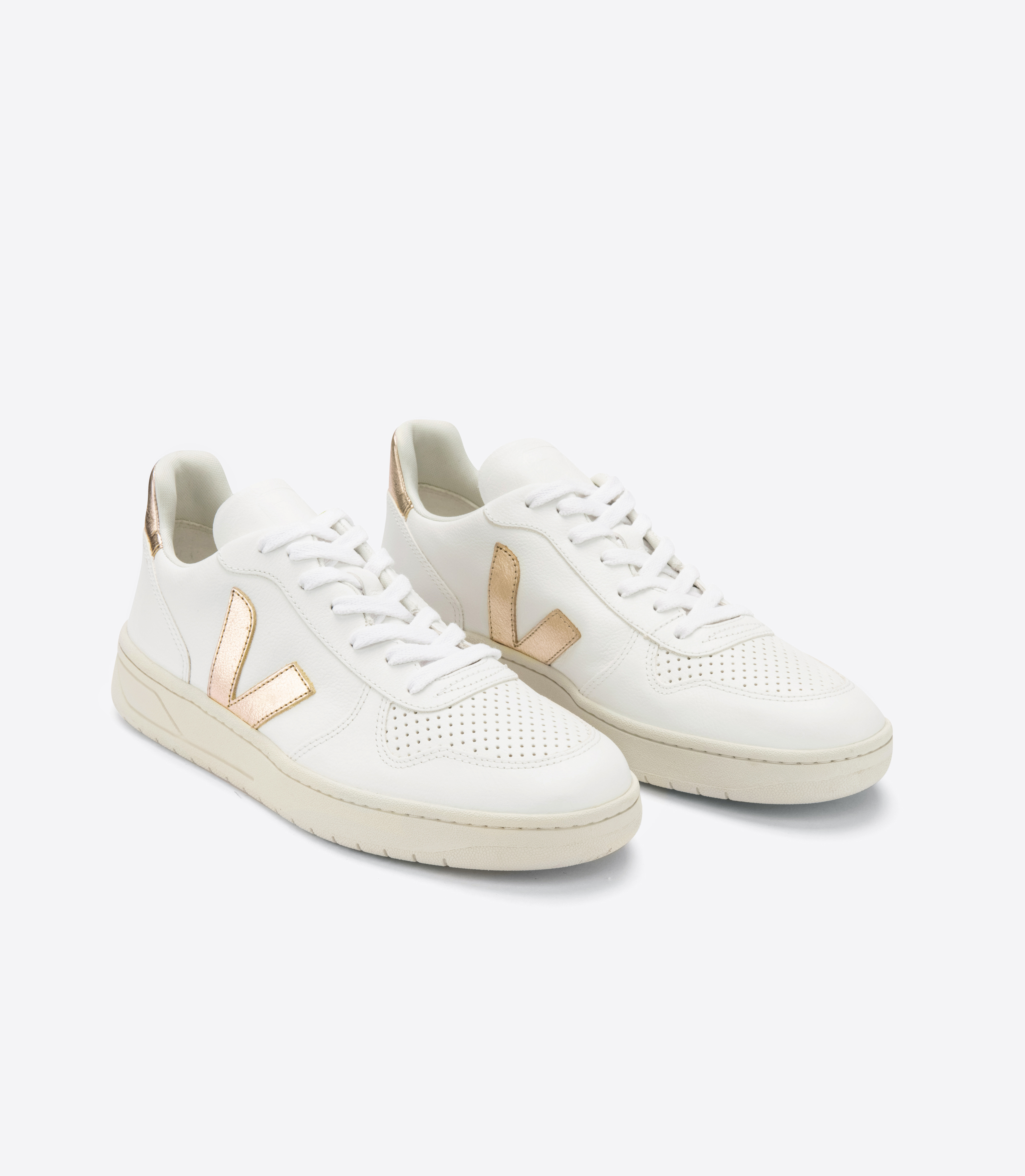 スニーカー VEJA FW24 'V-10' sneakers (VX0502935 EXTRAWHITEPLATINE) V-10 LEATHER WHITE PLATINE | VEJA