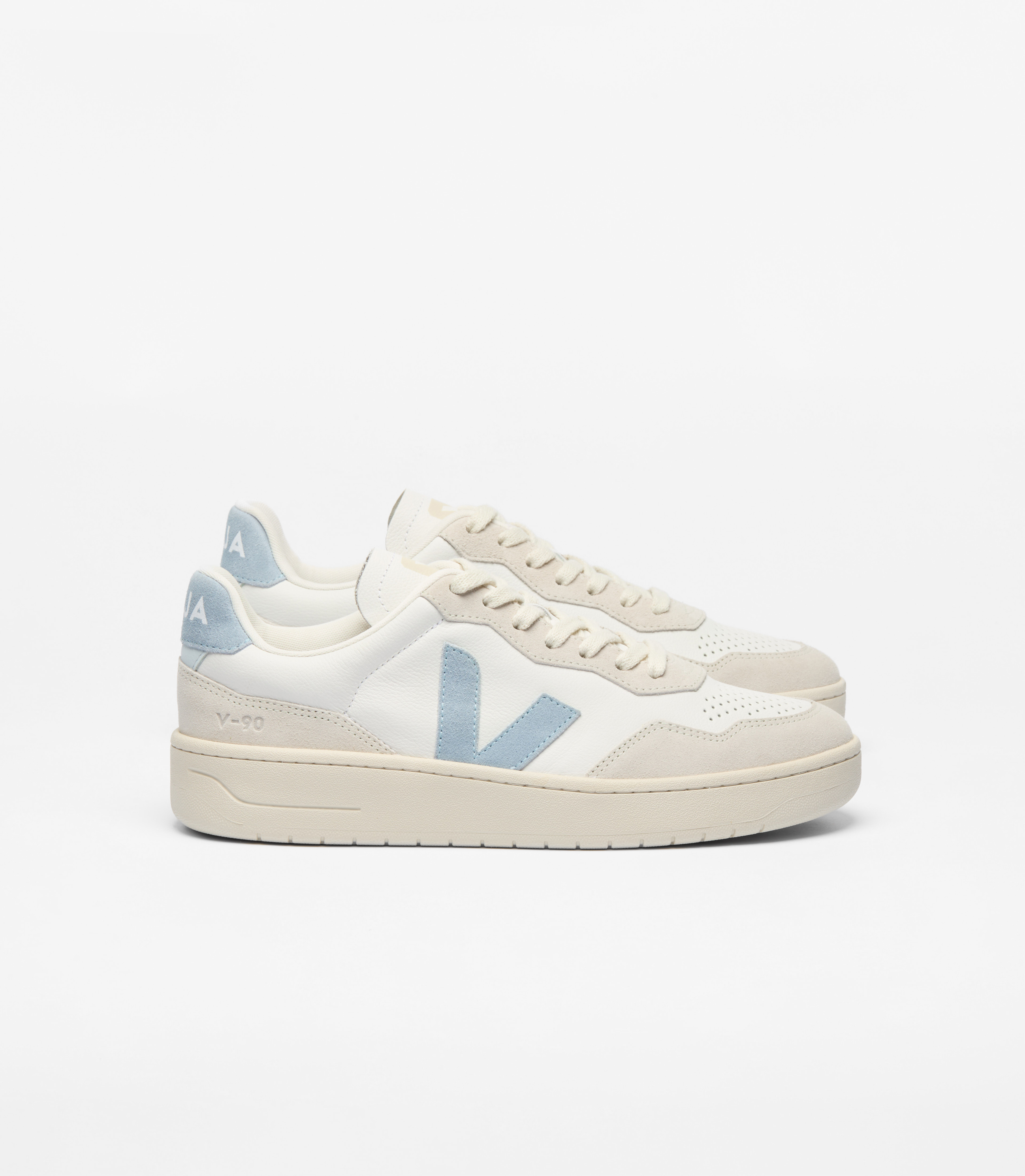 V-90 LEATHER WHITE STEEL | VEJA