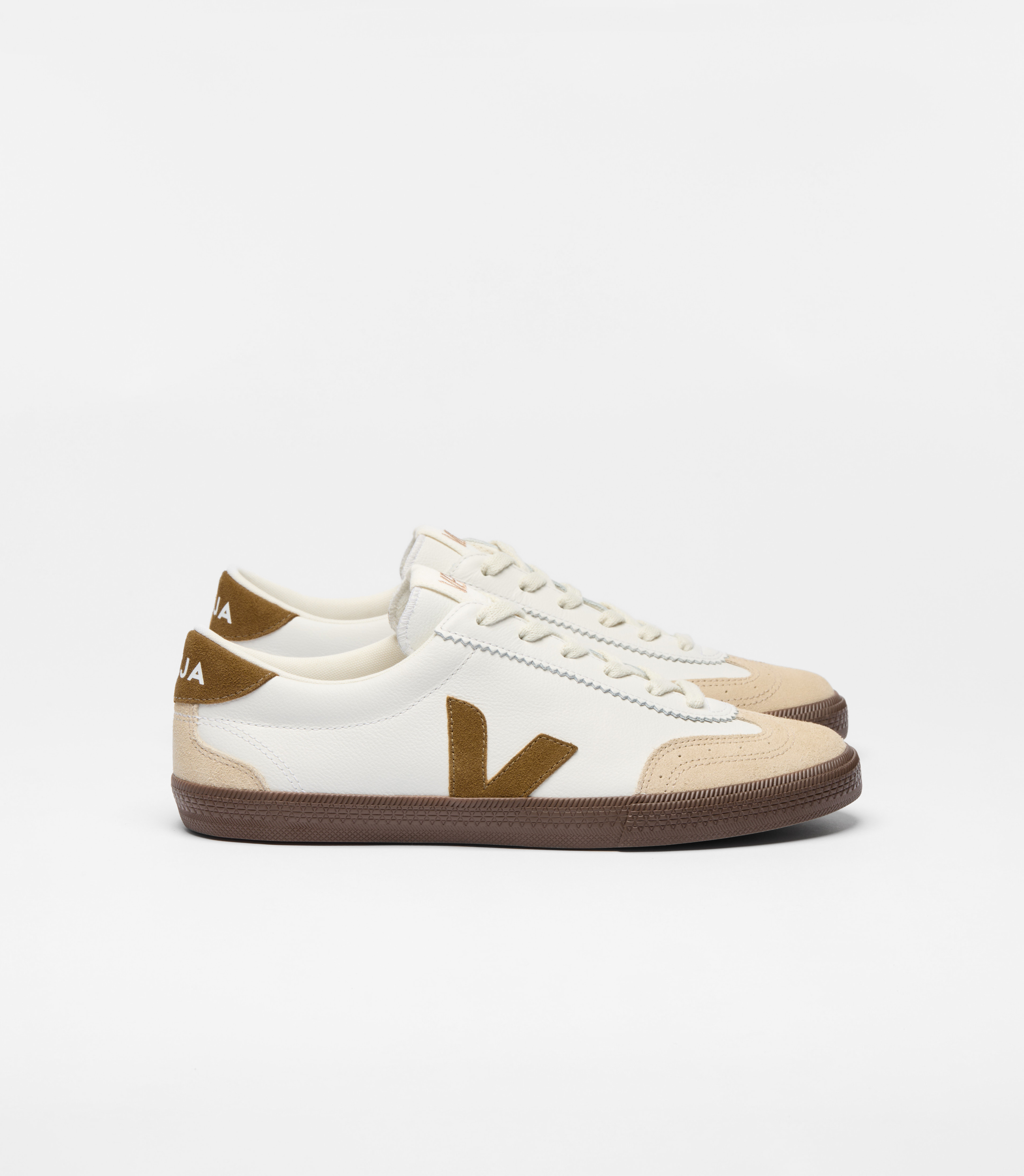 VOLLEY LEATHER WHITE TENT BARK | VEJA