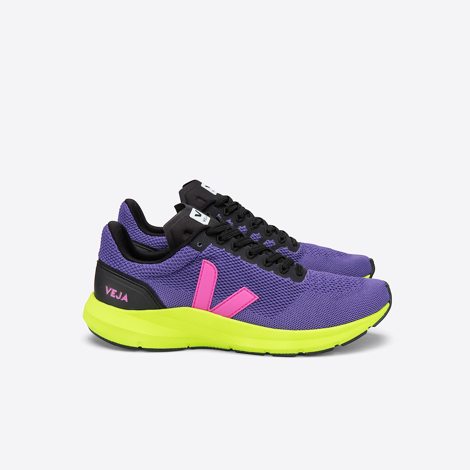 スニーカー VEJA SS23 MARLIN LT V-KNIT FLUO SNEAKER (LT1002626_BLKKAKI) MARLIN LT V-KNIT PURPLE ULTRAVIOLET JAUNE FLUO | VEJA