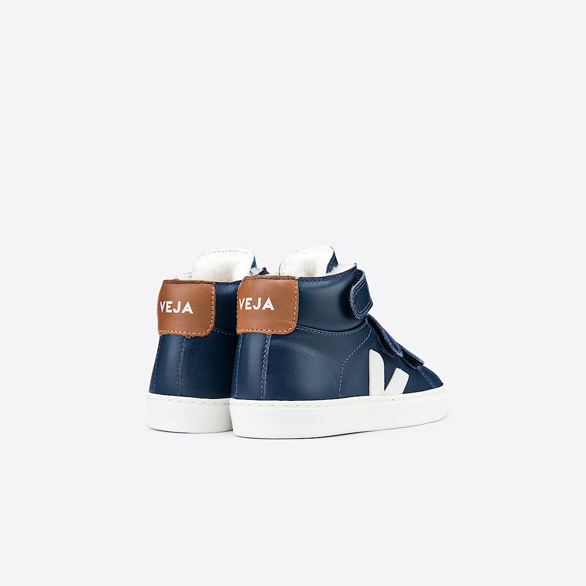 veja sneakers small-esplar-mid-fur 毛皮 蓝色 MF0801493 Back view