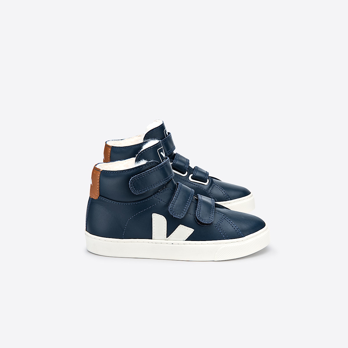 veja sneakers small-esplar-mid-fur 毛皮 蓝色 MF0801493 Lateral view
