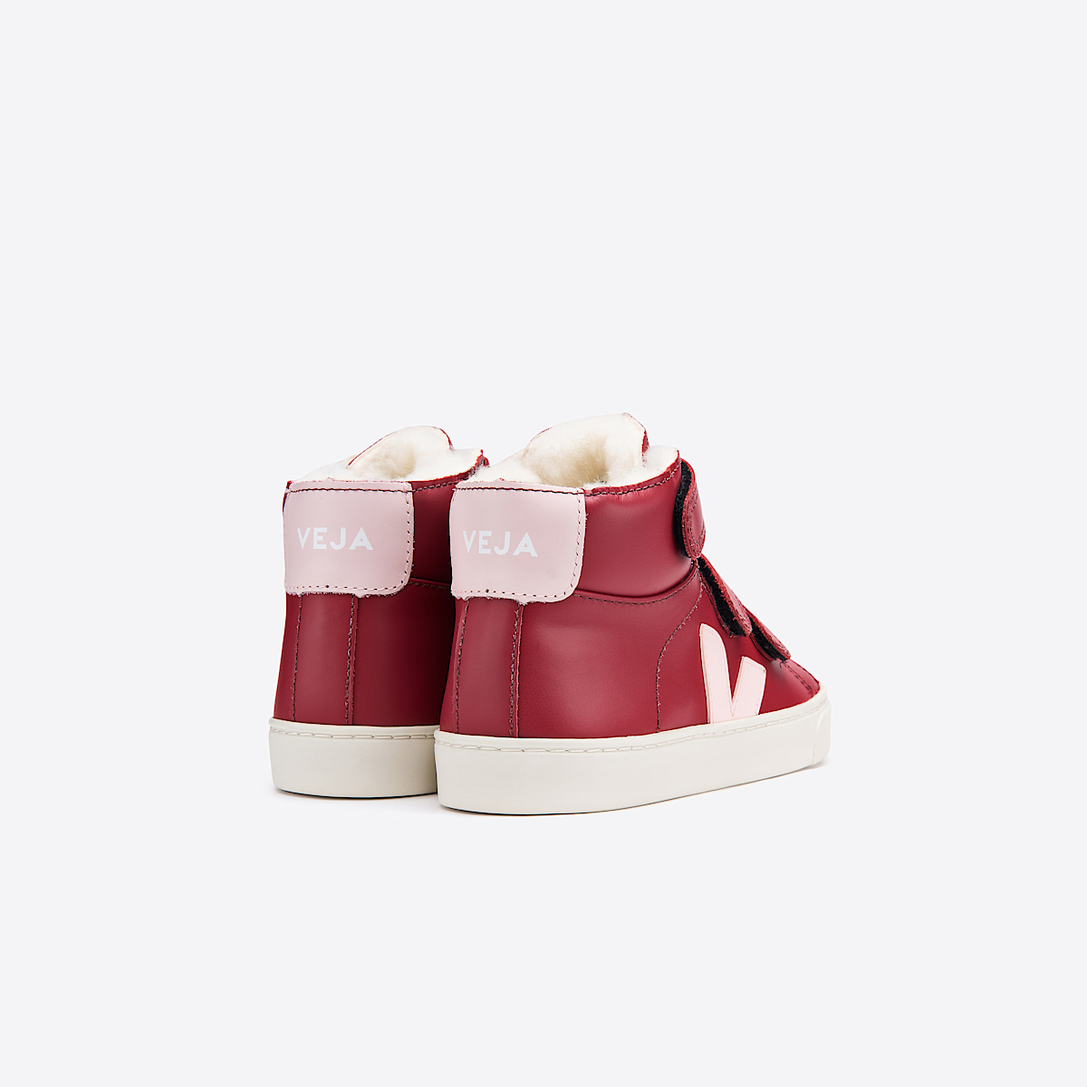 veja sneakers small-esplar-mid-fur rivestito-in-pelo rosso MF0801723 Back view