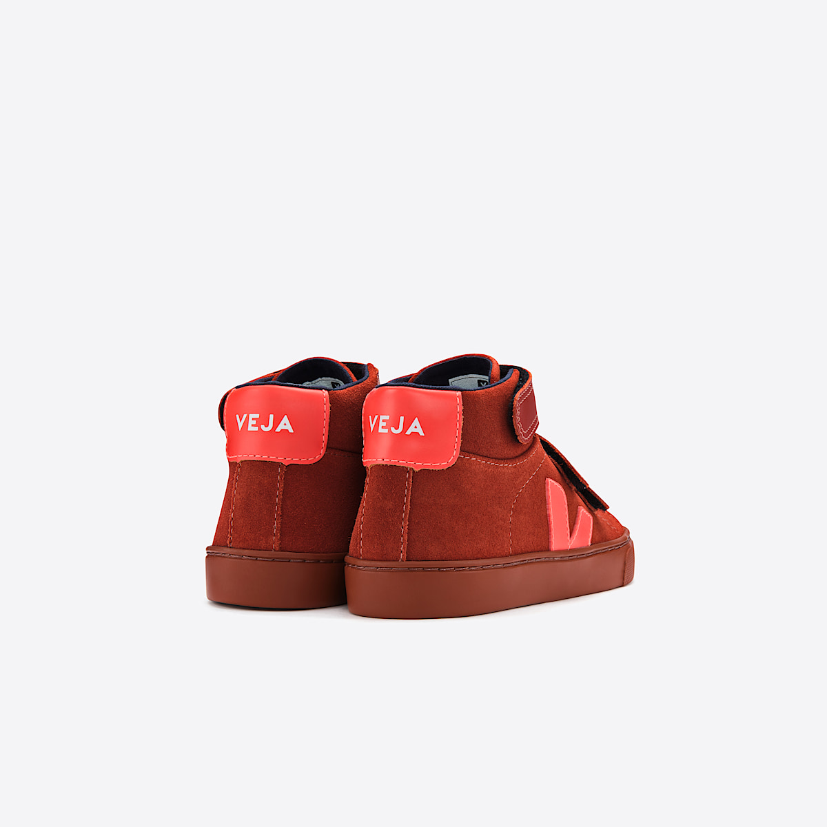 veja sneakers small-esplar-mid suede red MV0301767 Back view