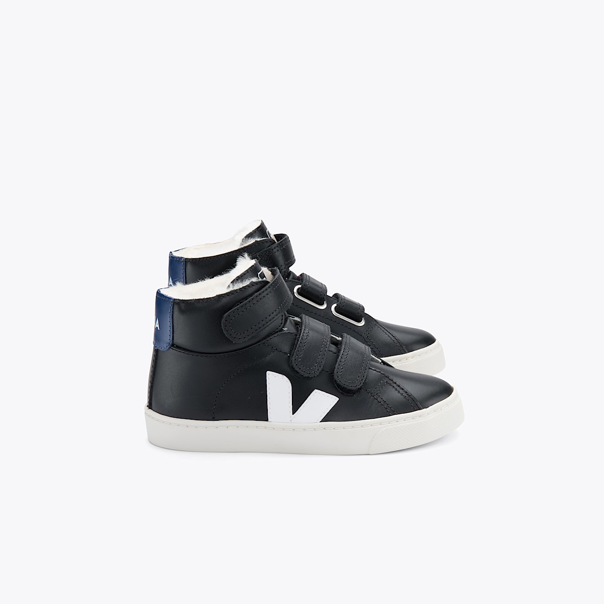 veja sneakers small-esplar-mid-fur fured black MF0802035 Lateral view