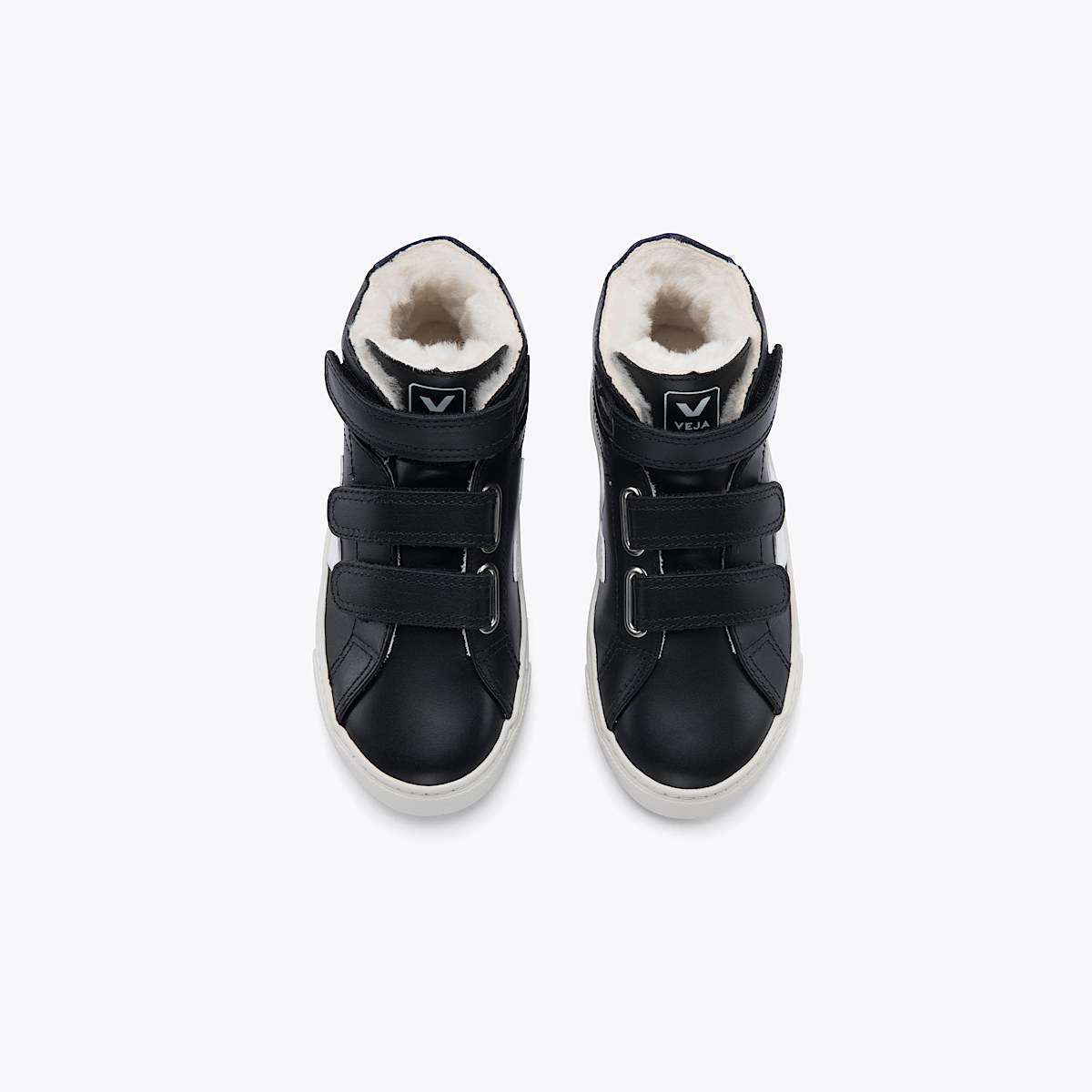 veja sneakers small-esplar-mid-fur fured black MF0802035 Top view