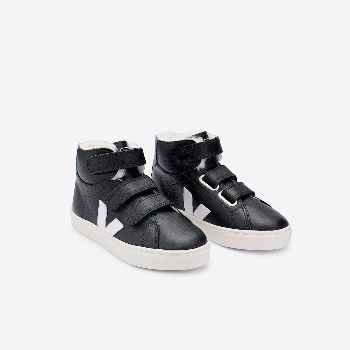 veja sneakers small-esplar-mid rivestito-in-pelo nero MV0602035 Top view