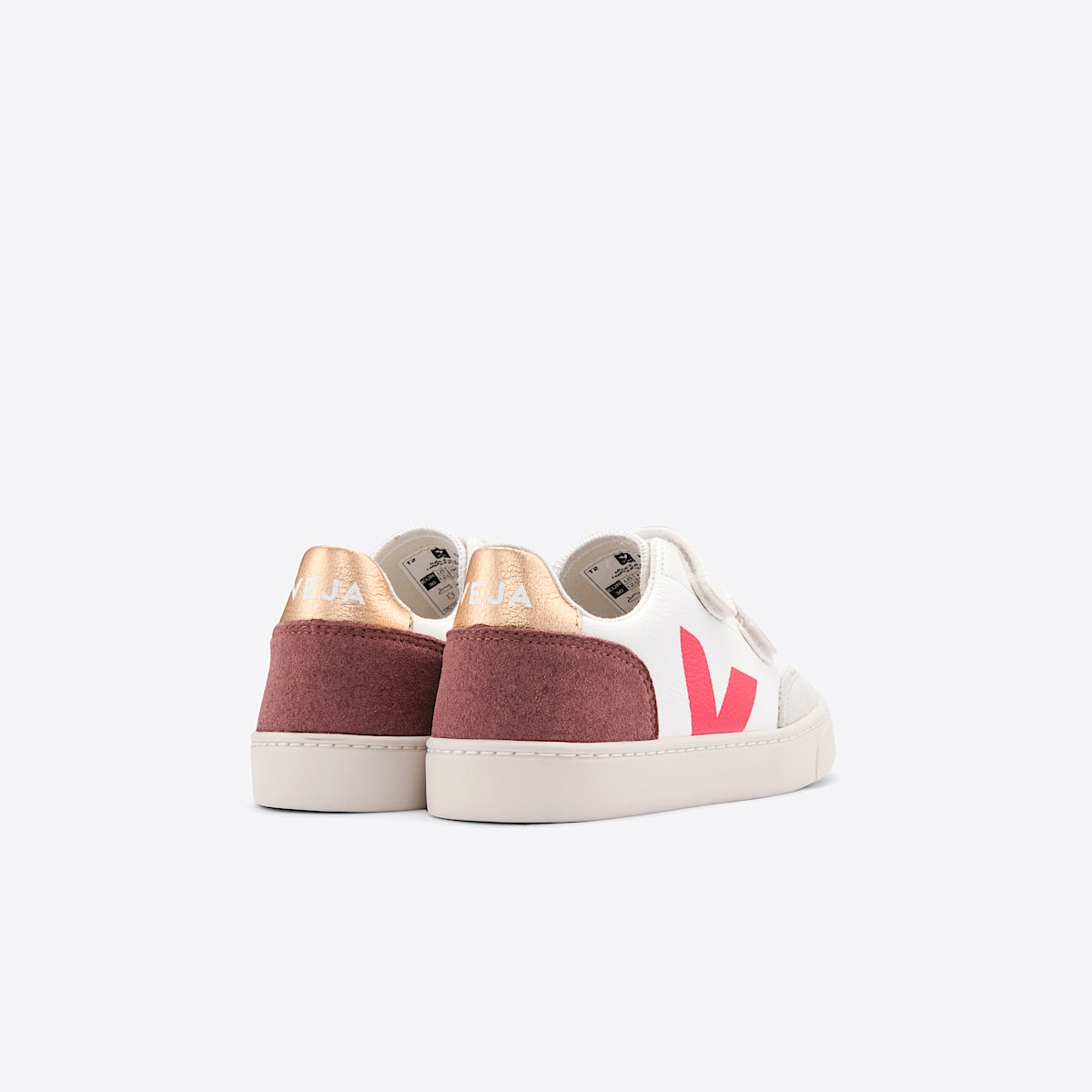 veja sneakers small-v-12 cuero blanco XV0502404 Back view