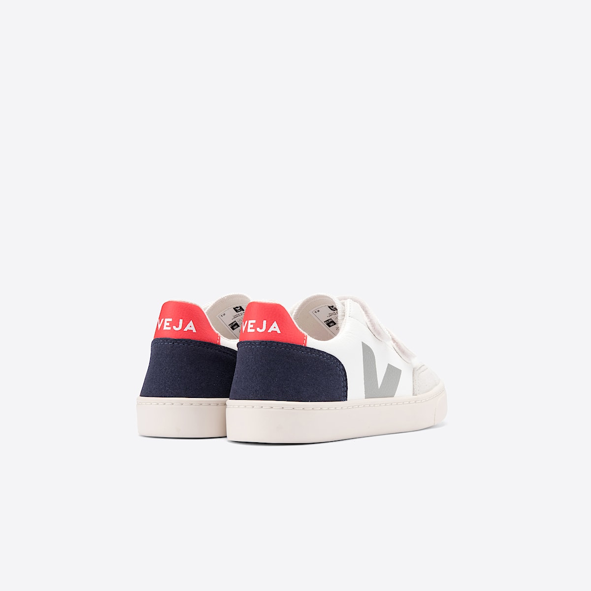 veja sneakers small-v-12 cuero blanco XV0502399 Back view
