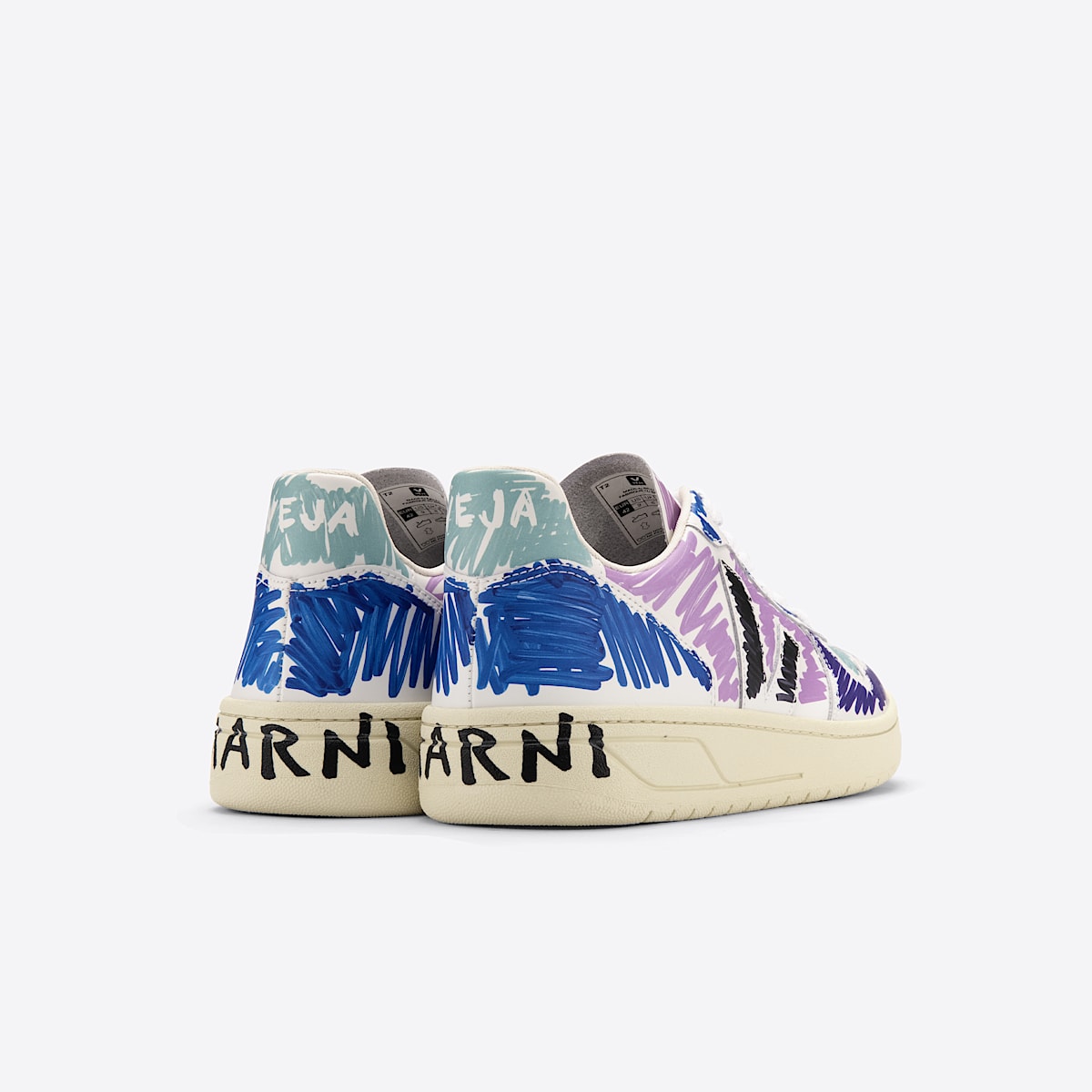 VEJA x MARNI V-15 SCRIBBLE SNEAKERS MEN SHOES Size 45 (US