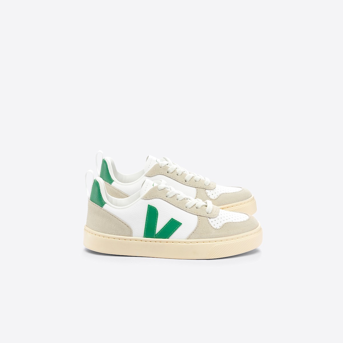 veja zapatillas small-v-10-laces cuero blanco CX0503225 Lateral view