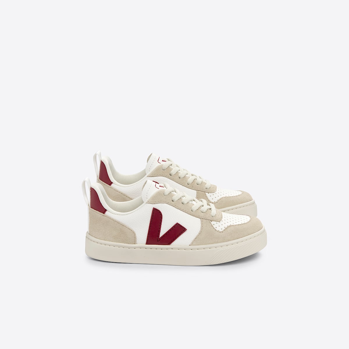 veja zapatillas small-v-10-laces cuero blanco CX0703425 Lateral view
