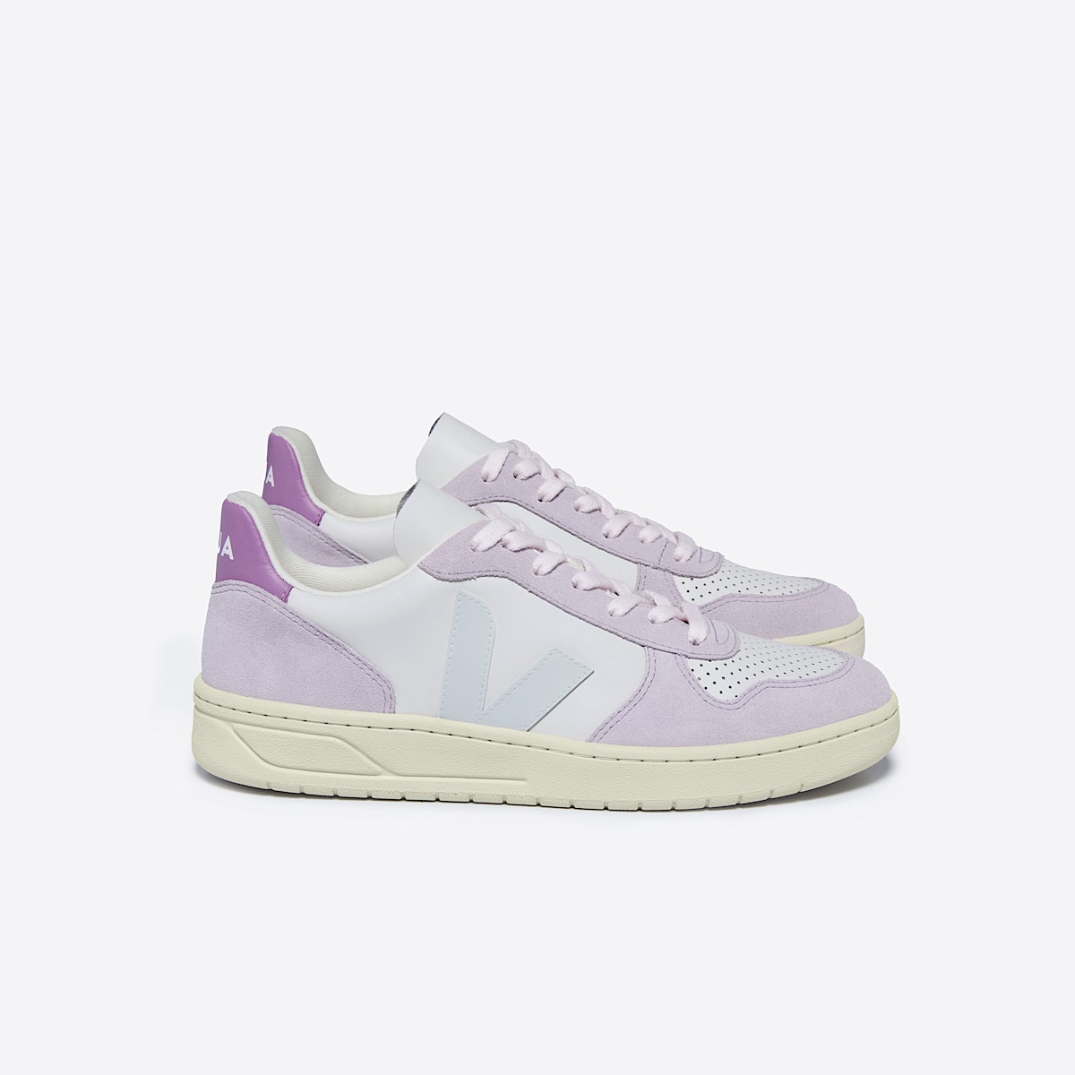 veja sneakers v-10 leather purple VX0203476 Lateral view
