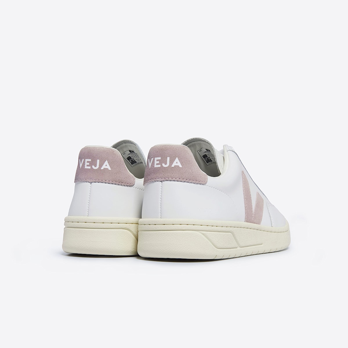 veja baskets v-12 cuir blanc XD0203485 Back view