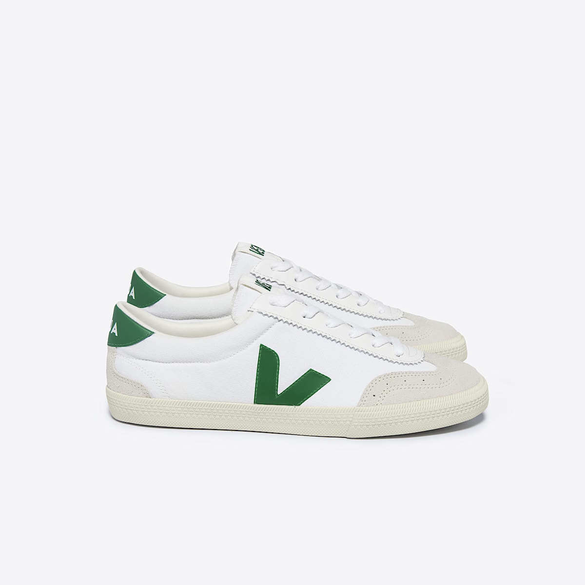 veja sapatilhas volley algodão-orgánico branco VO0103525 Lateral view