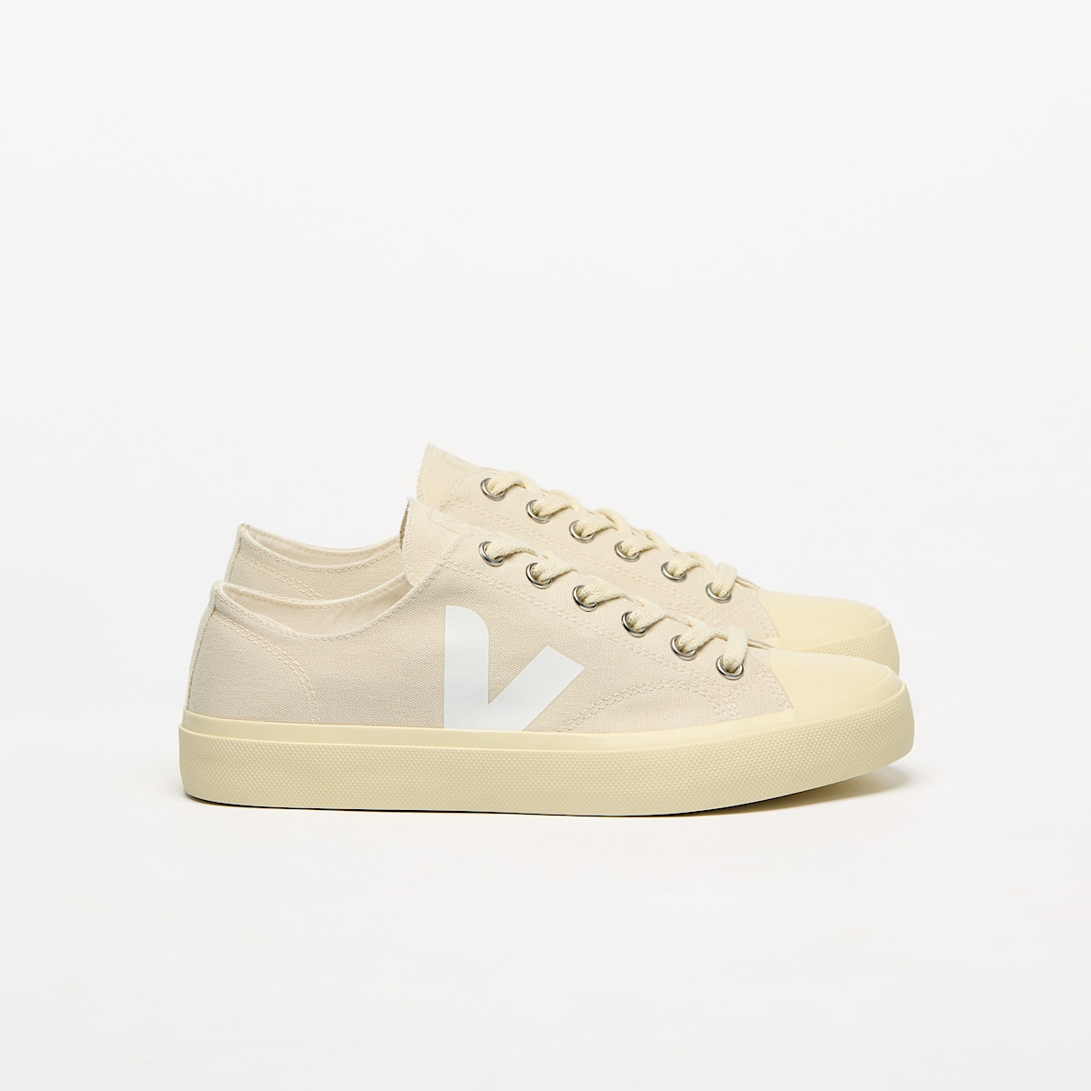 veja sneakers wata-ii-low organic-cotton beige PL0120568 Lateral view