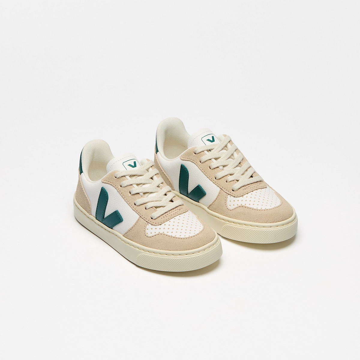 veja zapatillas small-v-10-laces cuero beige CX0520619 Top view