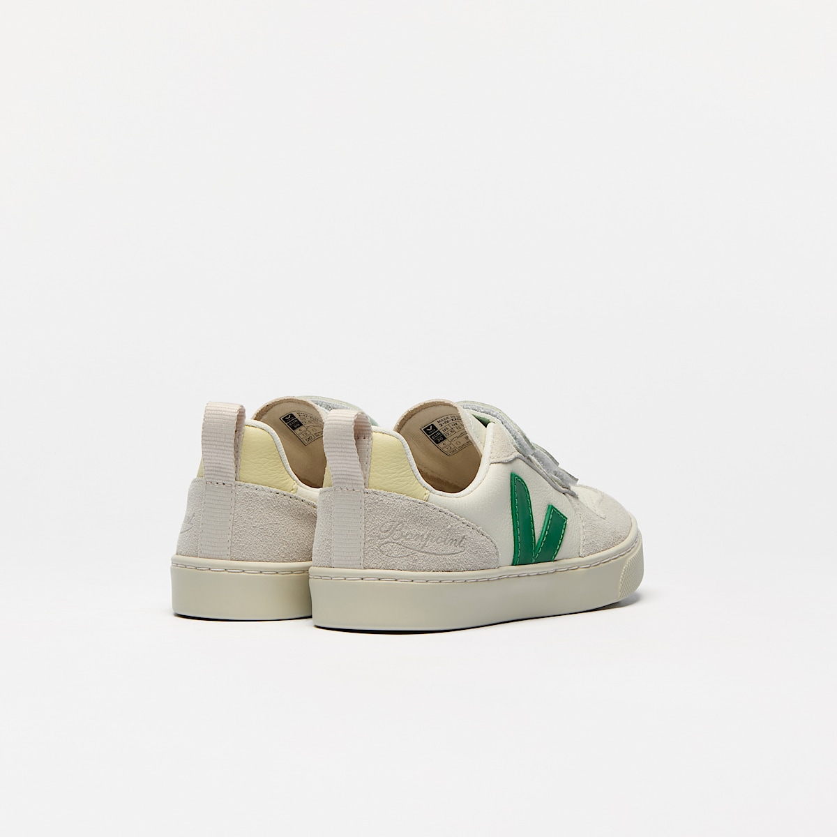 veja baskets small-v-10-veja-x-bonpoint cuir vert BO0520722 Back view