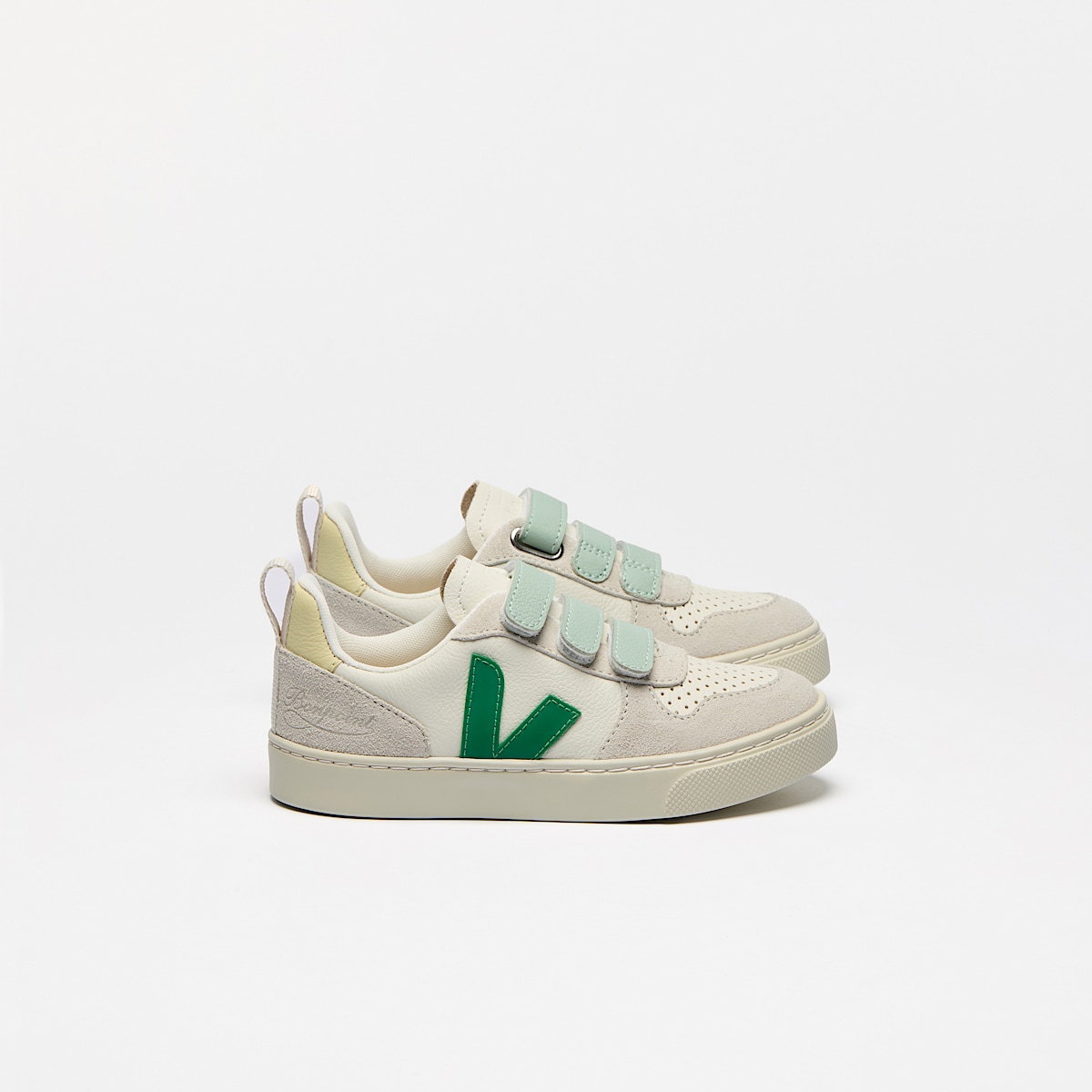 veja baskets small-v-10-veja-x-bonpoint cuir vert BO0520722 Lateral view