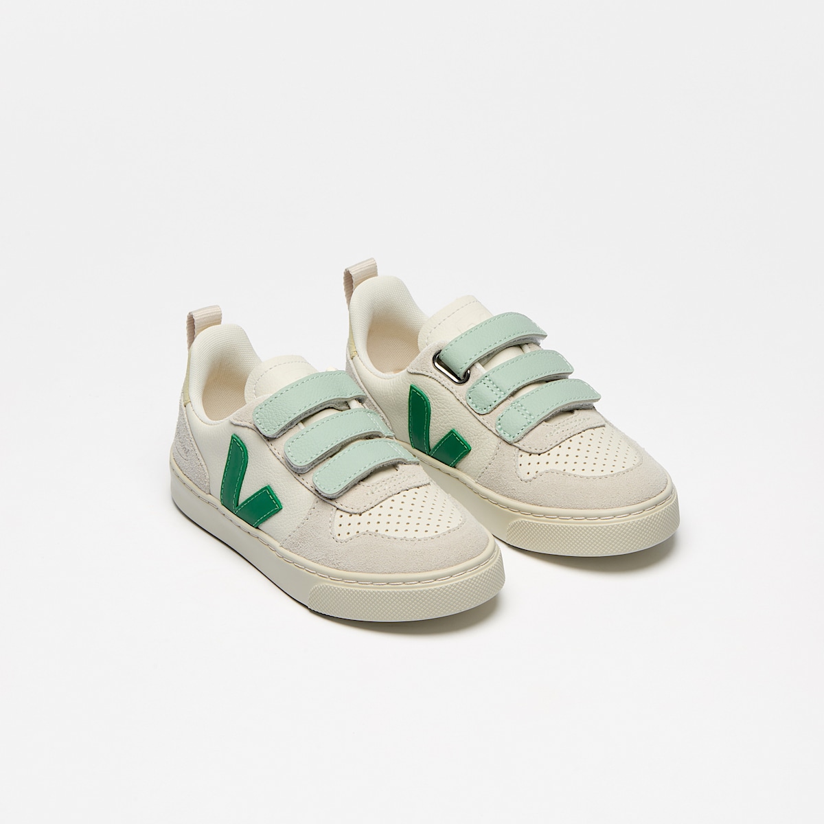 veja baskets small-v-10-veja-x-bonpoint cuir vert BO0520722 Top view