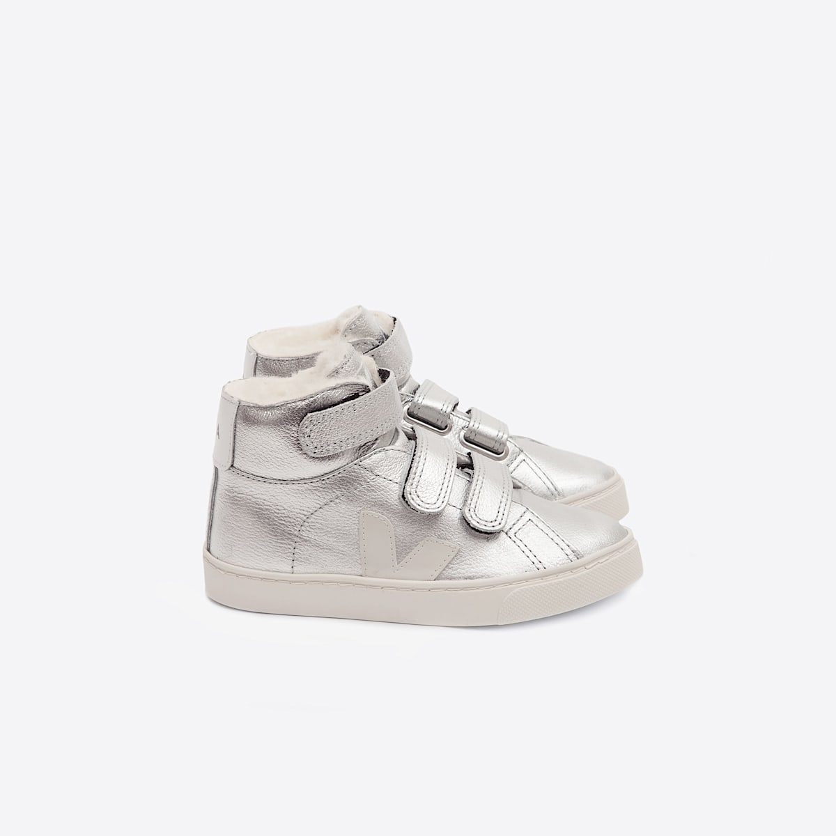 veja sneakers small-esplar-mid-fur rivestito-in-pelo argento MF0801218 Lateral view