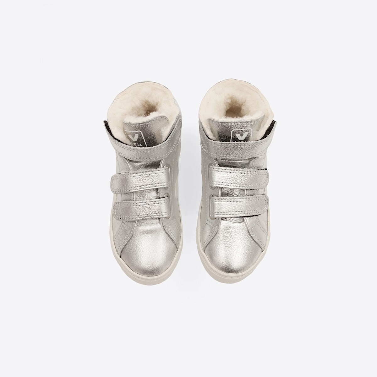 veja sneakers small-esplar-mid-fur rivestito-in-pelo argento MF0801218 Top view
