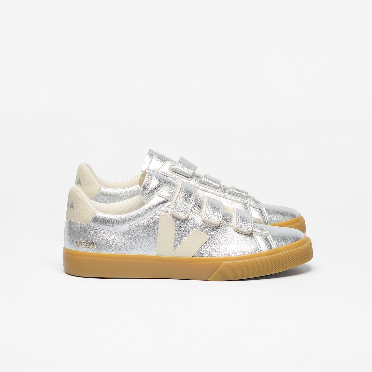 veja zapatillas recife-logo cuero plata RC0520779 Lateral view