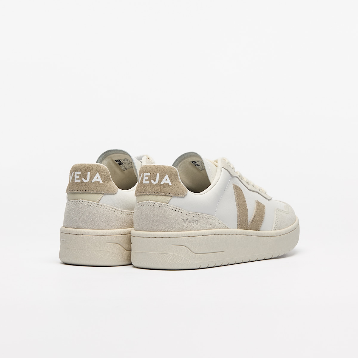 veja zapatillas v-90 algodón-orgánico blanco VD2020909 Back view