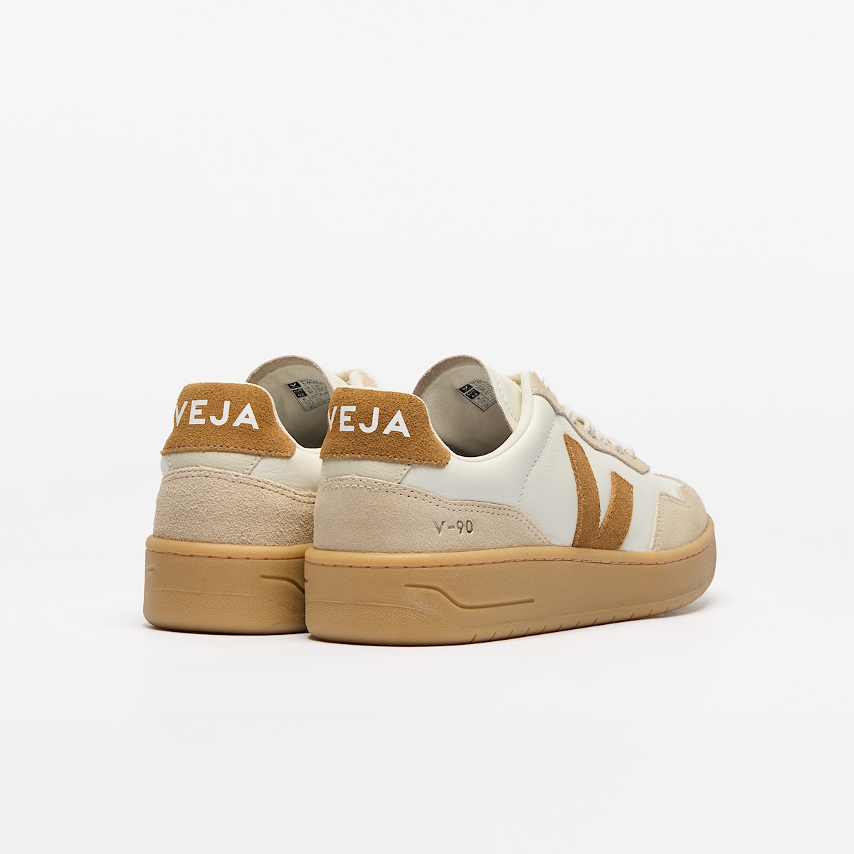 veja sneakers v-90 organic-cotton beige VD2020915 Back view