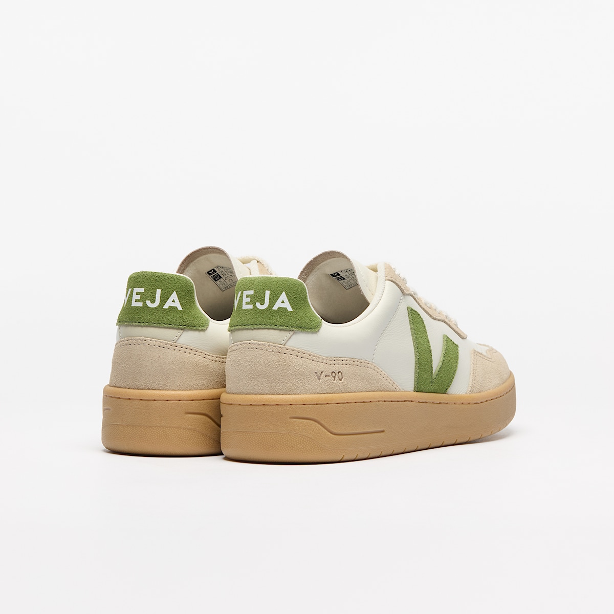 veja zapatillas v-90 algodón-orgánico beige VD2020916 Back view