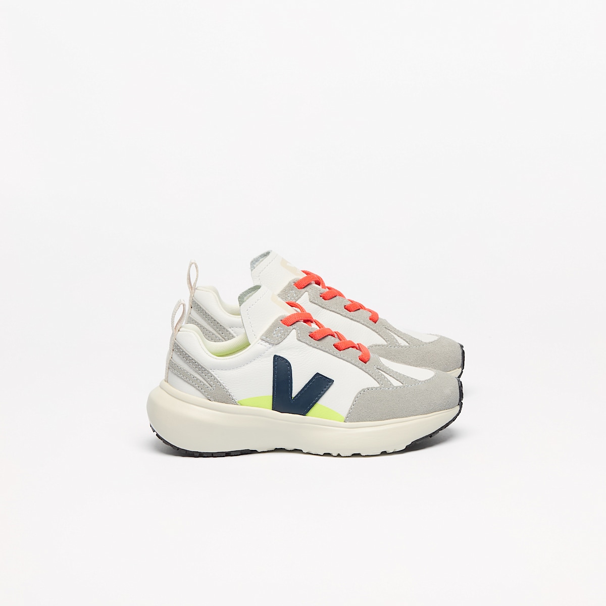 veja baskets small-canary-light cuir-biologique multicolore YL2021026 Lateral view