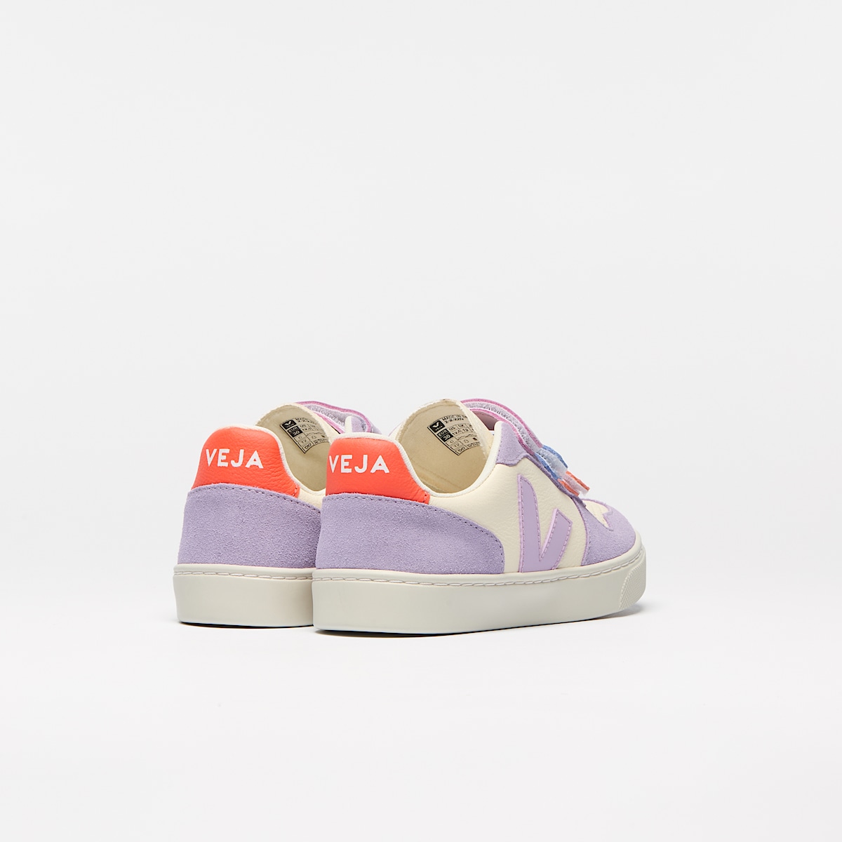 veja baskets small-v-10 cuir violet CV0520614 Back view