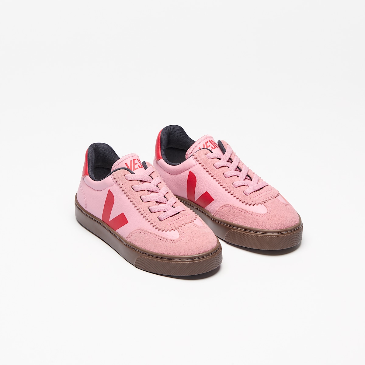 veja baskets small-volley cuir-biologique rose SY2021016 Top view