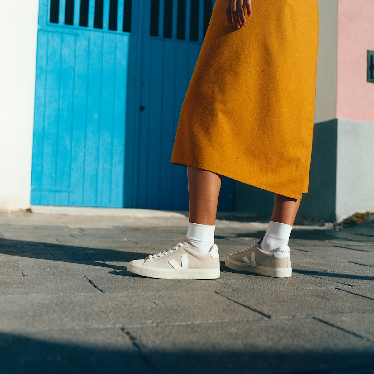 veja sneakers campo pelle-scamosciata beige CP0302921