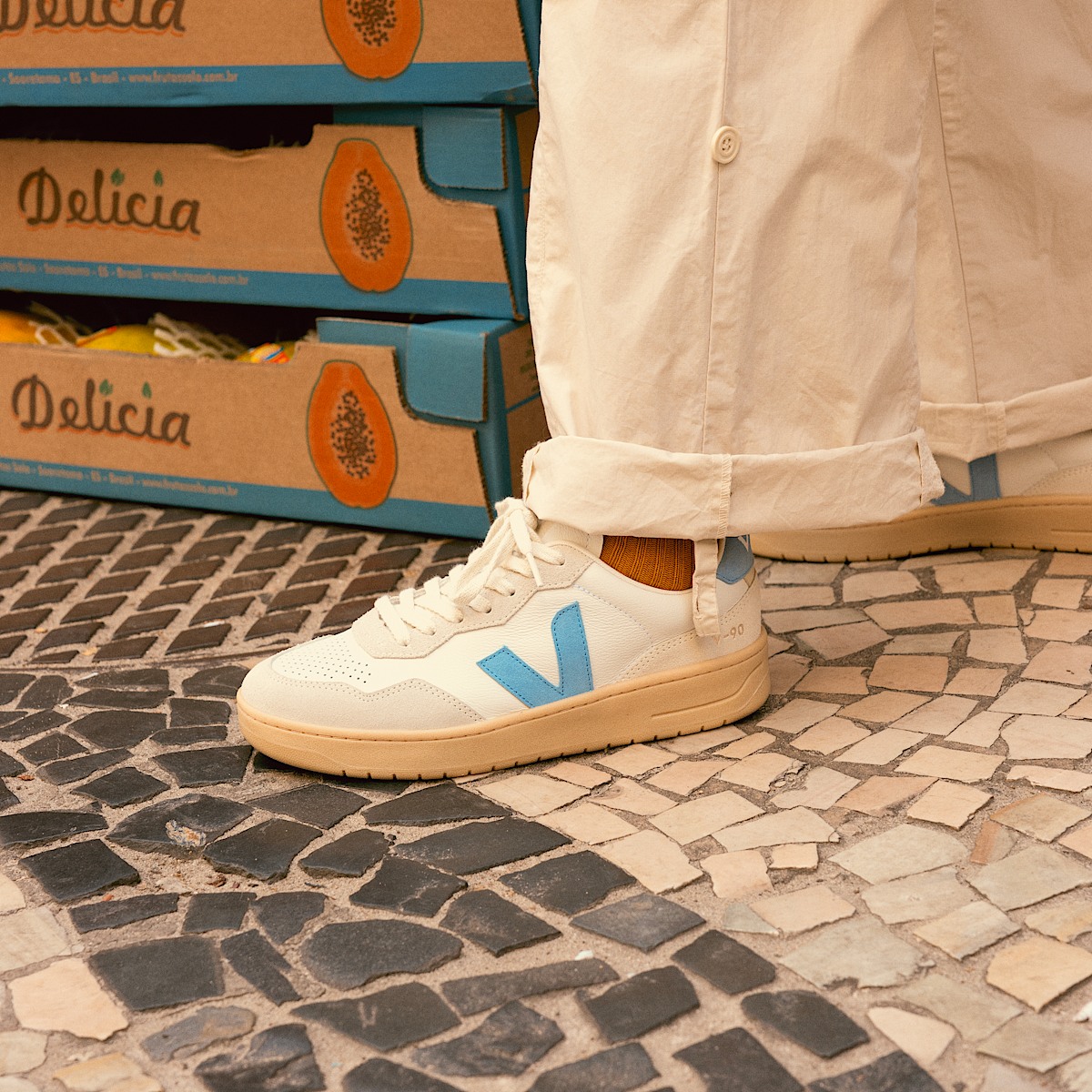 veja sneakers v-90 organic-cotton white VD2003895