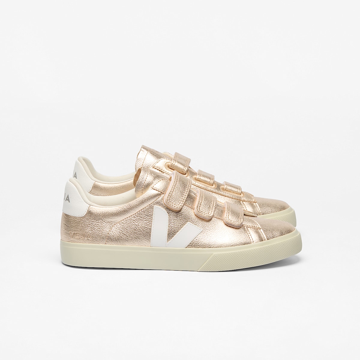 veja sneakers recife-logo leather gold RC0502418 Lateral view