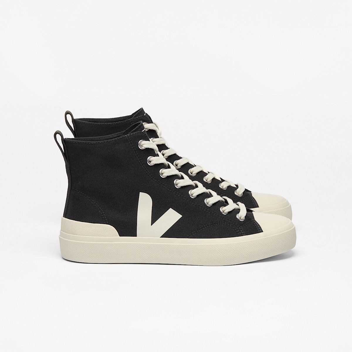veja baskets wata-ii coton-biologique noir PA0101397 Lateral view