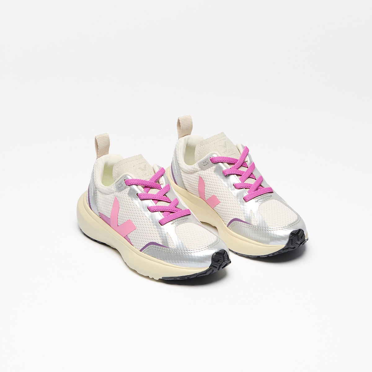 veja sapatilhas small-canary-light reciclado prateado YL1803821 Top view