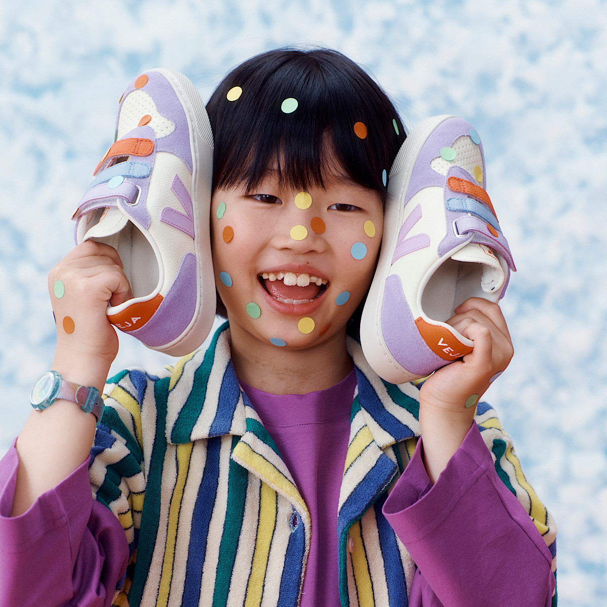 veja baskets small-v-10 cuir violet CV0520614
