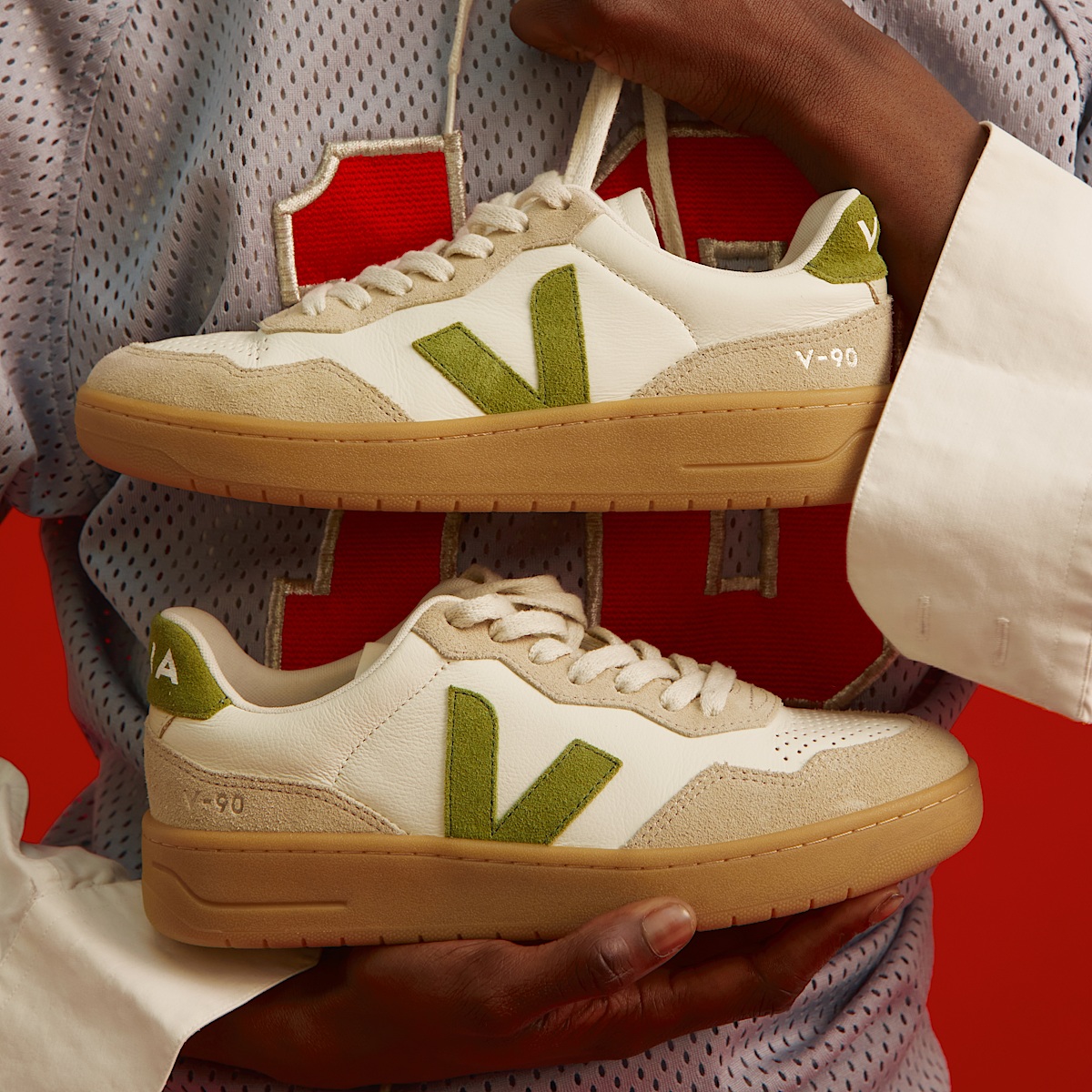 veja sneakers v-90 organic-cotton beige VD2020916