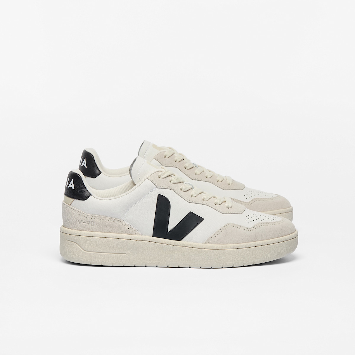スニーカー Veja V-90 Sneakers In O.T. Leather V-90 LEATHER WHITE NATURAL | VEJA
