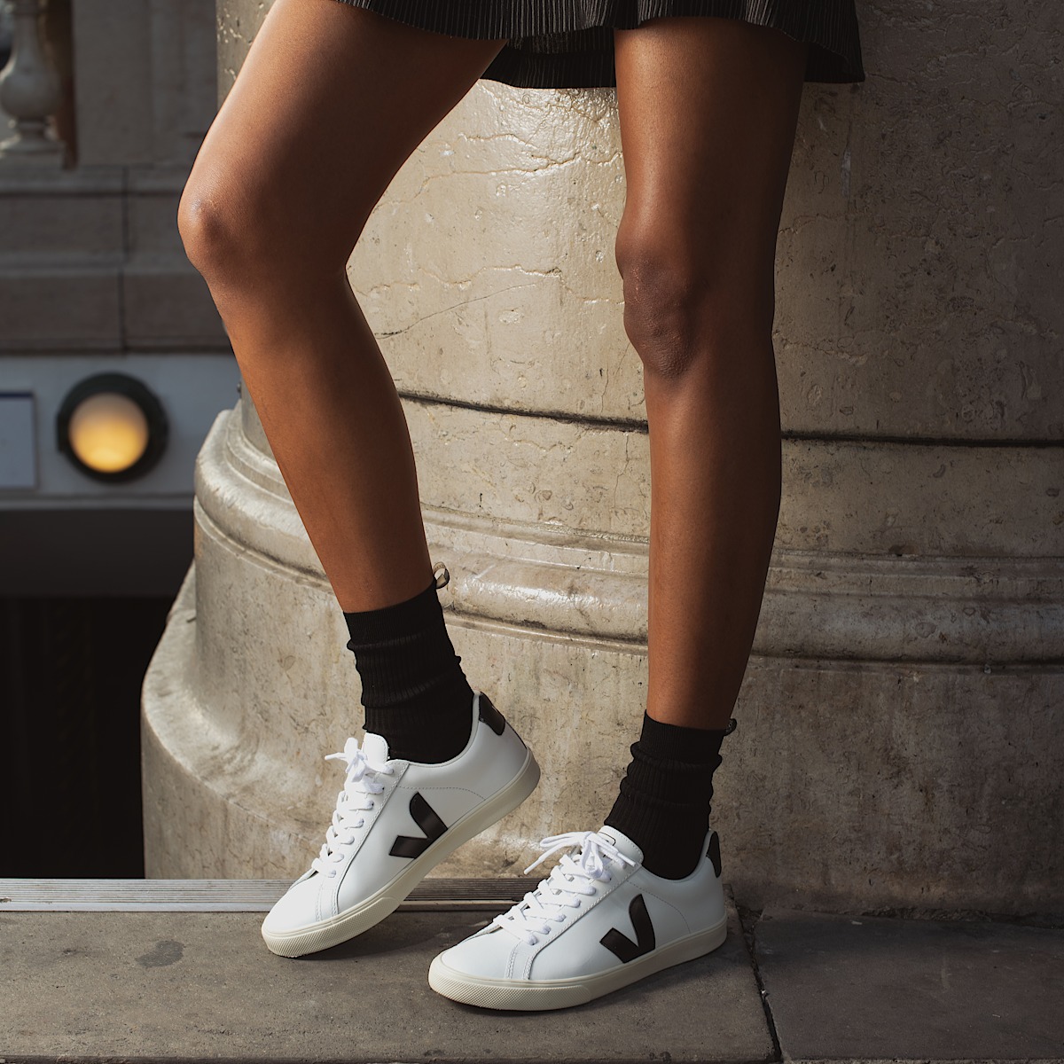veja zapatillas esplar-logo cuero blanco EO0200005