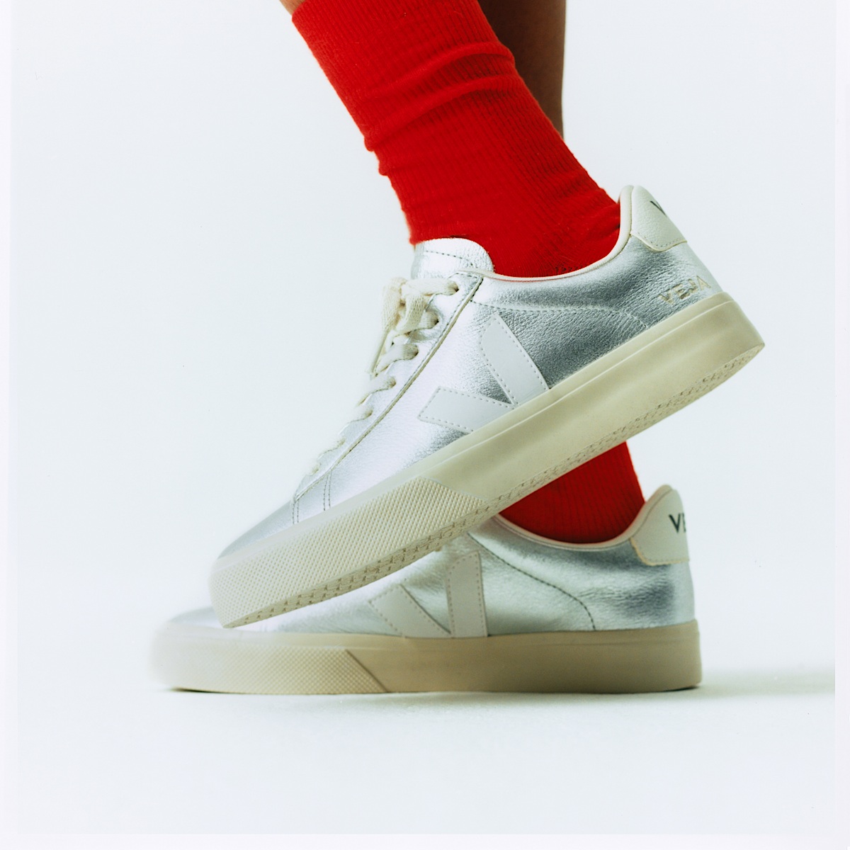 CAMPO LEATHER SILVER WHITE | VEJA