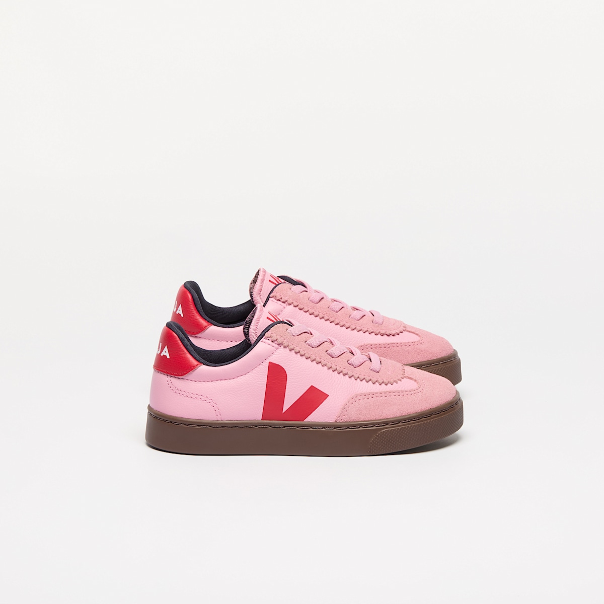 veja baskets small-volley cuir-biologique rose SY2021016 Lateral view
