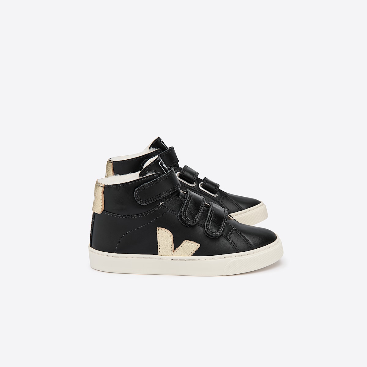 veja sneakers small-esplar-mid-fur fured black MF0801336 Lateral view